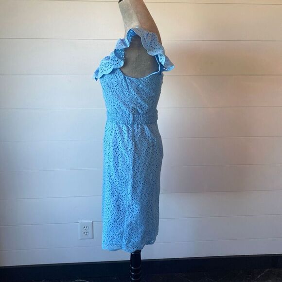 LILLY PULITZER Size 2 Ryann Belted Eyelet Sheath Dress Frenchie Blue $258 - Picture 7 of 13